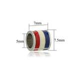 5Pcs Enamel Flag Beads Charms DIY Bracelets Pendants Making Supplies