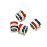 5Pcs Enamel Flag Beads Charms DIY Bracelets Pendants Making Supplies