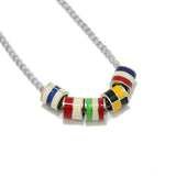 5Pcs Enamel Flag Beads Charms DIY Bracelets Pendants Making Supplies