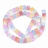 6mm Crackle Square Glass Beads Colorful Crystal for Jewelry Making