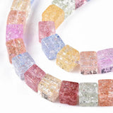 6mm Crackle Square Glass Beads Colorful Crystal for Jewelry Making