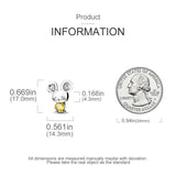 Mouse Charm Yellow Zircon Silver Beads for DIY Jewelry