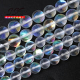 Austria Crystal Glitter Moon Stone Beads DIY Charm Bracelet