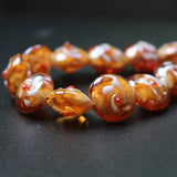 20pcs 16x14x10mm Brown Lampwork Glass Flower Beads Charms