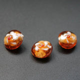 20pcs 16x14x10mm Brown Lampwork Glass Flower Beads Charms