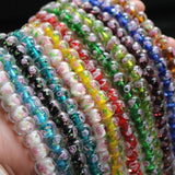 20Pcs 10mm*8mm Flower Abacus Lampwork Glass Beads Mix