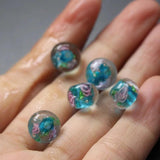 20Pcs 10mm*8mm Flower Abacus Lampwork Glass Beads Mix