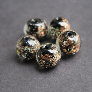 10pcs 12mm Lampwork Glass Beads Boutique Sand Shimmer for Jewelry Making