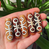 40mm Retro Healing Natural Tibetan Dzi Agates Beads for Buddha Jewelry