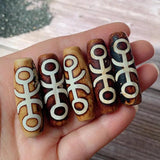 40mm Retro Healing Natural Tibetan Dzi Agates Beads for Buddha Jewelry