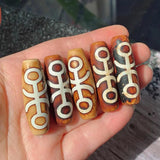 40mm Retro Healing Natural Tibetan Dzi Agates Beads for Buddha Jewelry