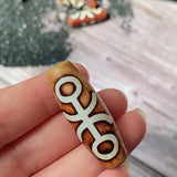 40mm Retro Healing Natural Tibetan Dzi Agates Beads for Buddha Jewelry