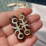 40mm Retro Healing Natural Tibetan Dzi Agates Beads for Buddha Jewelry