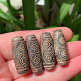 Vintage Dragon Eyes Tibetan Dzi Agate Beads Reiki Grey Green Agat Stone Jewelry