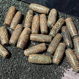 Vintage Dragon Eyes Tibetan Dzi Agate Beads Reiki Grey Green Agat Stone Jewelry