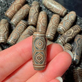 Vintage Dragon Eyes Tibetan Dzi Agate Beads Reiki Grey Green Agat Stone Jewelry