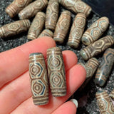 Vintage Dragon Eyes Tibetan Dzi Agate Beads Reiki Grey Green Agat Stone Jewelry