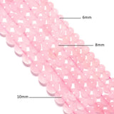Pink Quartz Crystal Loose Spacer Beads 6/8/10mm