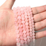 Pink Quartz Crystal Loose Spacer Beads 6/8/10mm