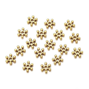 100pcs Tibetan Snowflake Spacer Beads 7mm DIY Jewelry Making Findings