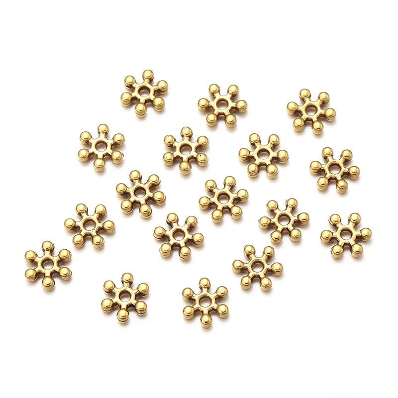 100pcs Tibetan Snowflake Spacer Beads 7mm DIY Jewelry Making Findings