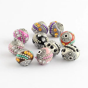 10Pcs Crystal Rhinestone Bead Spacers for DIY Jewelry Making