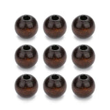 40pcs 14/18mm Natural Wooden Beads Deep Brown