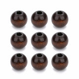 40pcs 14/18mm Natural Wooden Beads Deep Brown