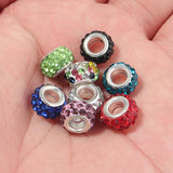 20pcs 4.5mm Clay Round Rhinestone Ball Beads Big Hole Beads for Jewelry Making