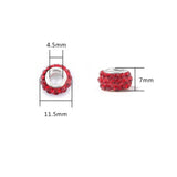 20pcs 4.5mm Clay Round Rhinestone Ball Beads Big Hole Beads for Jewelry Making