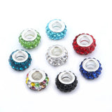 20pcs 4.5mm Clay Round Rhinestone Ball Beads Big Hole Beads for Jewelry Making
