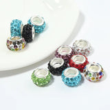20pcs 4.5mm Clay Round Rhinestone Ball Beads Big Hole Beads for Jewelry Making