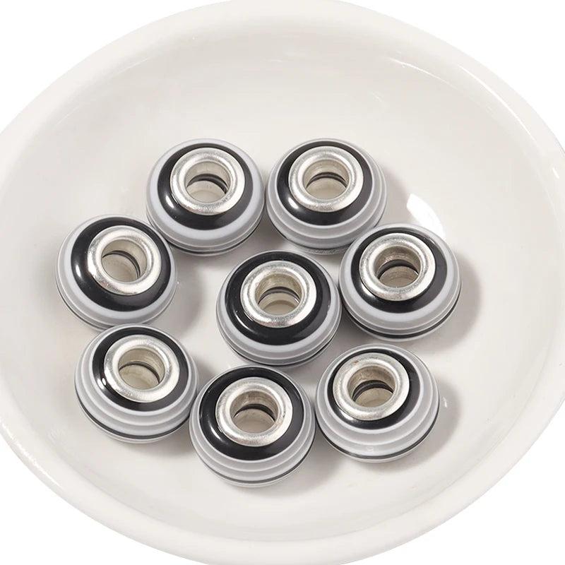 20pcs/Lot Resin Rainbow Big Hole Beads for Jewelry Making DIY