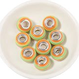 20pcs/Lot Resin Rainbow Big Hole Beads for Jewelry Making DIY