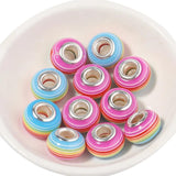 20pcs/Lot Resin Rainbow Big Hole Beads for Jewelry Making DIY
