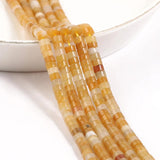 Yellow Agates Stone Bead Rondelle Cube Shape Spacer Beads