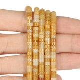 Yellow Agates Stone Bead Rondelle Cube Shape Spacer Beads