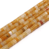 Yellow Agates Stone Bead Rondelle Cube Shape Spacer Beads