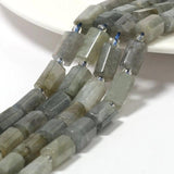 Grey Labradorite Faceted Cylinder Stone Beads for Jewelry Making