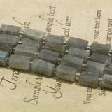 Grey Labradorite Faceted Cylinder Stone Beads for Jewelry Making