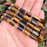 Yellow Tiger Eye Cylinder Beads for Jewelry Making DIY 7.5''