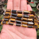 Yellow Tiger Eye Cylinder Beads for Jewelry Making DIY 7.5''