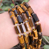 Yellow Tiger Eye Cylinder Beads for Jewelry Making DIY 7.5''