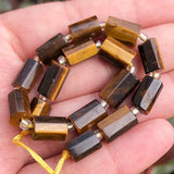 Yellow Tiger Eye Cylinder Beads for Jewelry Making DIY 7.5''