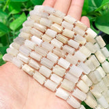 Faceted Moonstone Cylinder Shape Spacer Beads for Jewelry Making