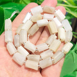 Faceted Moonstone Cylinder Shape Spacer Beads for Jewelry Making