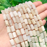 Faceted Moonstone Cylinder Shape Spacer Beads for Jewelry Making