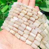 Faceted Moonstone Cylinder Shape Spacer Beads for Jewelry Making