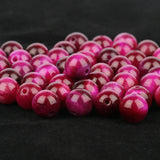 Fuchsia Tiger Eye Stone Round Beads 15'' Strand 4/6/8/10/12mm
