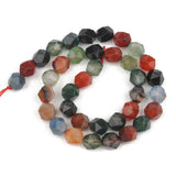 Faceted Multicolor Agates Stone Round Spacer Beads for Jewelry Making 15''inch